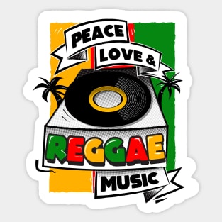 Peace, Love & Reggae Music Sticker